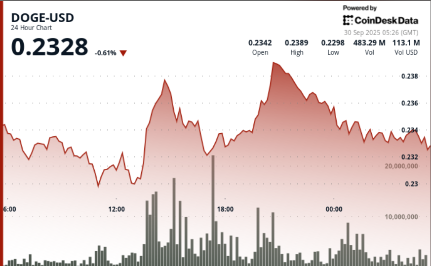 DOGE holds above 200DMA, BREAKOUT needs fence daily at $ 0.24